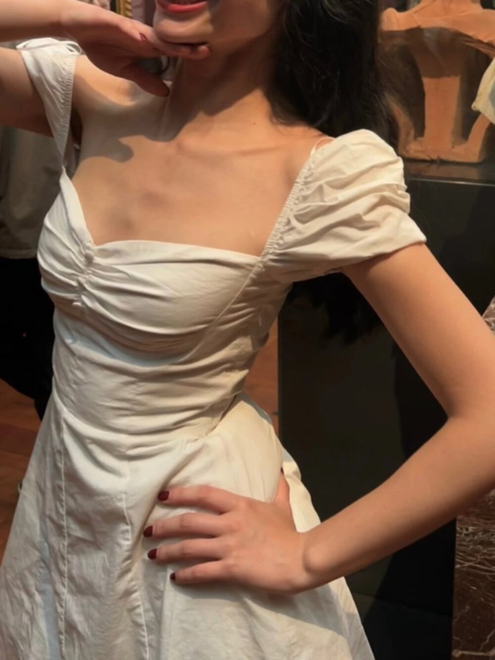 cute fitted white mini dress